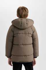 Boys Waterproof Hooded Fleece Lined Coat