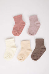 Baby Girl Seamless 5-Pack Cotton Long Socks