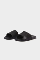 Man Flat Sole Faux Leather Slippers