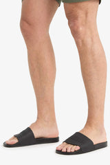 Man Flat Sole Faux Leather Slippers