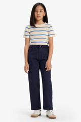 Girls Straight Fit Wide Leg Pocketed Cotton School Trousers