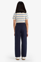 Girls Straight Fit Wide Leg Pocketed Cotton School Trousers