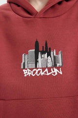 Boys Printed Hooded Kangaroo Pocket Sweatshirt