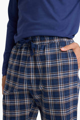 Pajama Set Regular Fit Long Sleeve Top Plaid Long Bottom