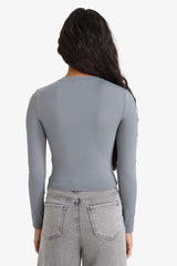 Fitted Crew Neck Long Sleeve T-Shirt