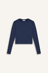 Fitted Crew Neck Long Sleeve T-Shirt