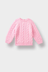 Baby Girl Crew Neck Hair Knitted Sweater