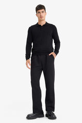 Standard Fit Polo Collar Premium Buttoned Knitwear Sweater