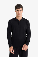 Standard Fit Polo Collar Premium Buttoned Knitwear Sweater