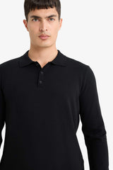 Standard Fit Polo Collar Premium Buttoned Knitwear Sweater