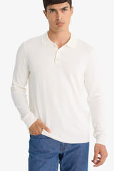 Standard Fit Polo Collar Premium Buttoned Knitwear Sweater