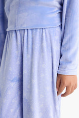 Girls Pajama Set Fleece Long Sleeve Top Striped Long Bottom