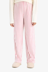 Girls Pajama Set Fleece Long Sleeve Top Striped Long Bottom