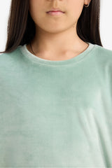 Girls Pajama Set Fleece Long Sleeve Top Striped Long Bottom