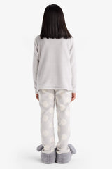 Girls Looney Tunes Pajama Set Embroidered Plush Long Sleeve Top and Long Bottoms