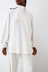 DeFactoFit Long Fit Stand Collar Zippered Modal Sweatshirt