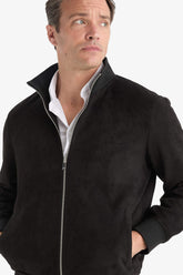 Slim Fit Slim Cut Stand Collar Lined Zippered Pocket Suede Seasonal Spring Coat