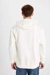 Boxy Fit Hooded Pocket Printed Sweatshirt