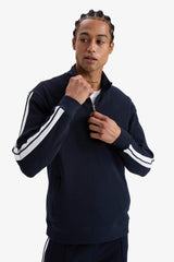 Standard Fit Stand Collar Sports Sweatshirt