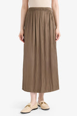 A Cut Satin Maxi Skirt