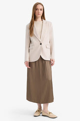 A Cut Satin Maxi Skirt