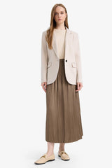 A Cut Satin Maxi Skirt