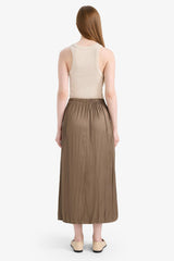 A Cut Satin Maxi Skirt