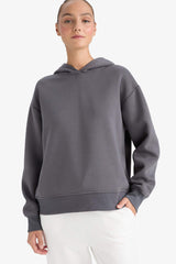 Relax Fit Basic Hooded Sweatshirt