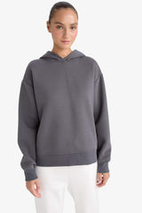 Relax Fit Basic Hooded Sweatshirt