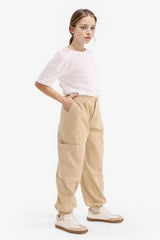 Girls Parachute Cargo Cotton Pants