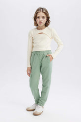 Girls Cargo Pocket Elastic Waist and Leg Jogger Sweatpants