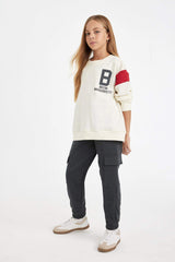 Girls Cargo Pocket Elastic Waist and Leg Jogger Sweatpants