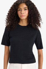 Regular Fit Crew Neck Short Sleeve Knitwear Sweater