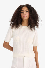 Regular Fit Crew Neck Short Sleeve Knitwear Sweater