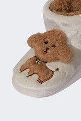 Girls Dog-Themed Flat-Sole Home Boots