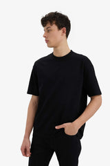 Cotton Relax Fit Crew Neck Basic T-Shirt