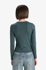 Slim Fit Slim Cut Crew Neck Basic Plain Long Sleeve T-Shirt