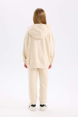 Girls 2-Piece Set Printed Sweatshirt with Elastic Waistband and Tracksuit Bottoms