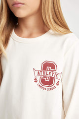 Girls Relax Fit Crew Neck Printed Long Sleeve School T-Shirt