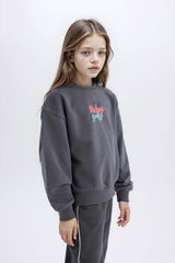 Girls Disney Mickey Mouse & Friends Oversize Wide-Mould Hooded Back Printed Sweatshirt