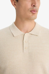 Standard fit polo collar sweater