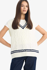 Regular Fit V-Neck Cable Knit Sweater