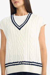 Regular Fit V-Neck Cable Knit Sweater