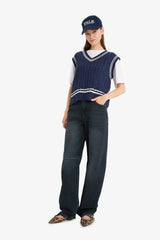 Regular Fit V-Neck Cable Knit Sweater