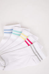 Women Comfortable Elastic 5-Pack Cotton Ankle Socks