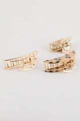 3-Piece Leopard Patterned Latch Buckle