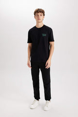 Regular Fit Crew Neck Rick and Morty Printed T-Shirt