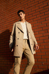 Slim Fit Slim Cut Belted Buttoned Trench Coat
