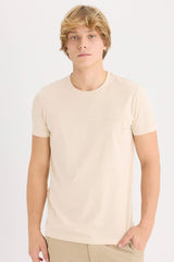 Slim Fit Crew Neck Printed Short Sleeve T-Shirt