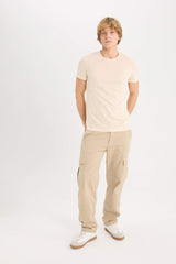 Slim Fit Crew Neck Printed Short Sleeve T-Shirt